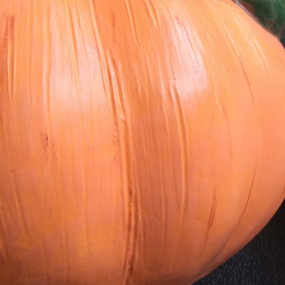 Vtg handmade ceramic pumpkin. 9” x 10”.  Fall yal - Picture 4 of 6